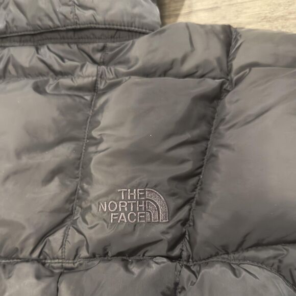 The North Face Down Parka Puffer Coat 600 Fill sz Small Gray Hooded Long Quilted - Picture 5 of 13